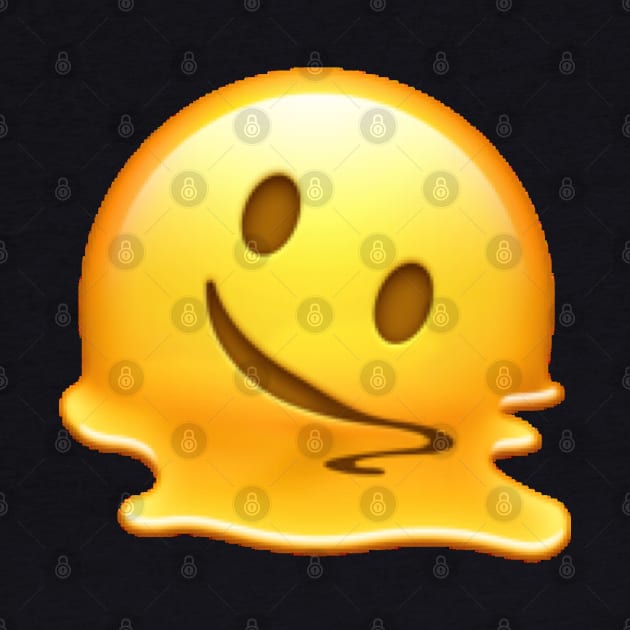 Pixelated Melting Smiley Emoji by StickSicky